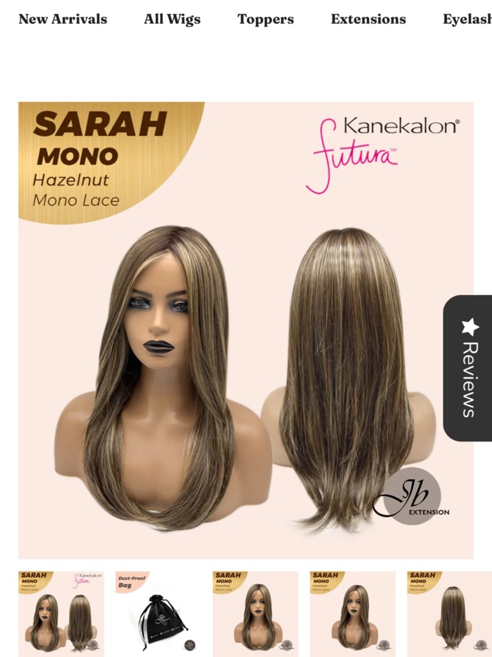 JB Extension Sarah Mono Lace Wig - Hazelnut